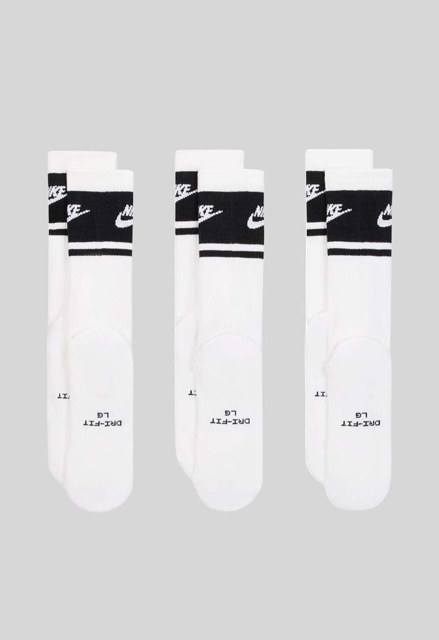 Nike - Everyday Elevated Crew Socks (3 Pairs) - White/Black/Wht