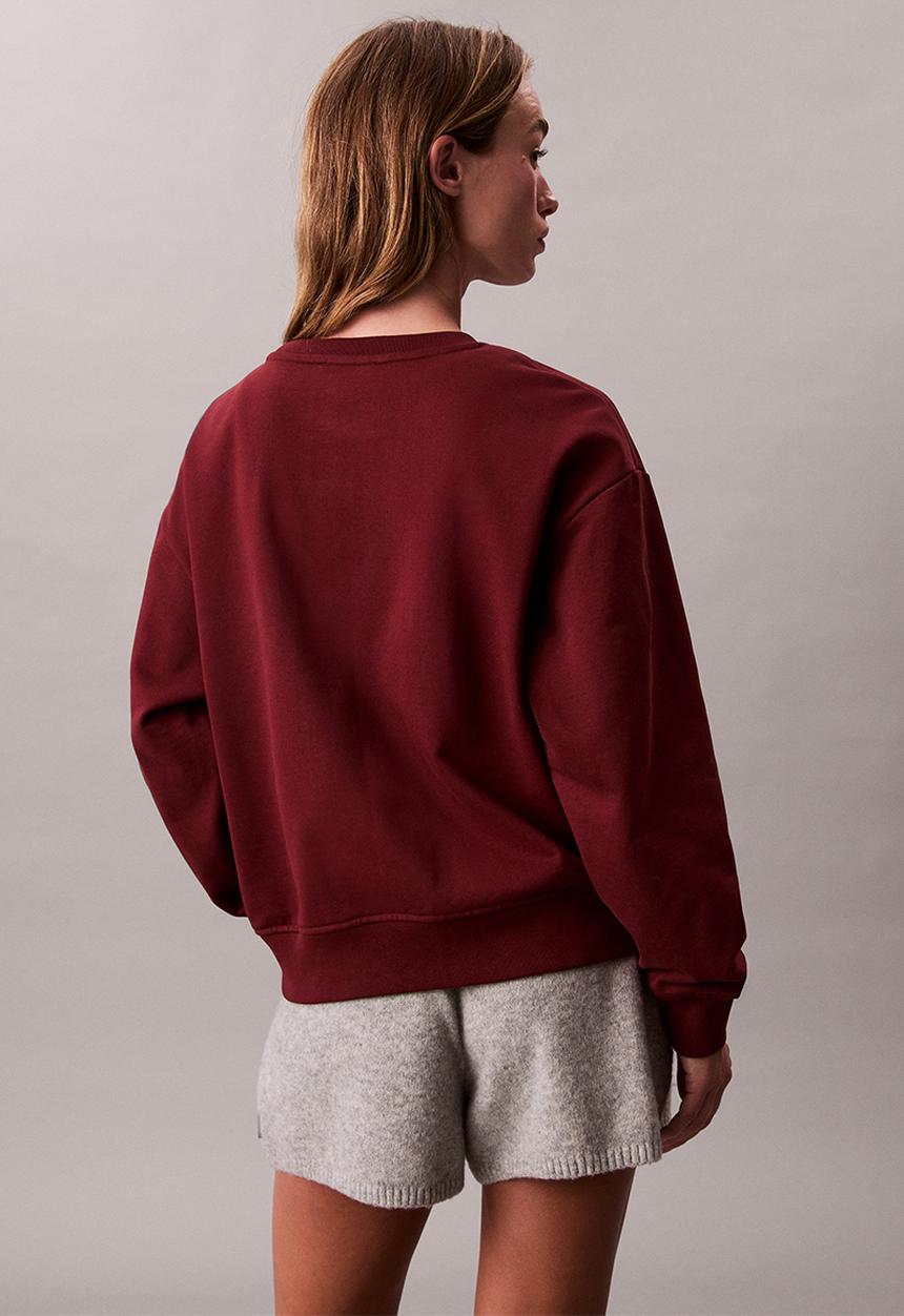 Calvin Klein - Long sleeve monologo french terry rlxd crew - renaissance red