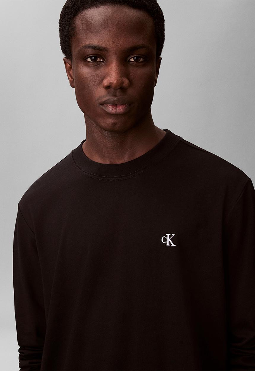 Calvin Klein - Long sleeve Easy Monogram Tee - Black