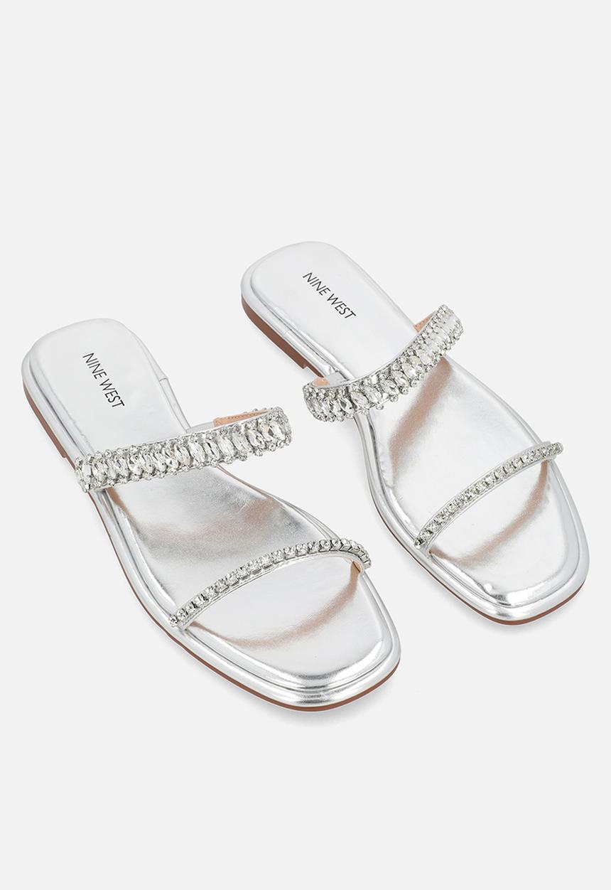 Nine West - Good Two Strap Slide - Silver