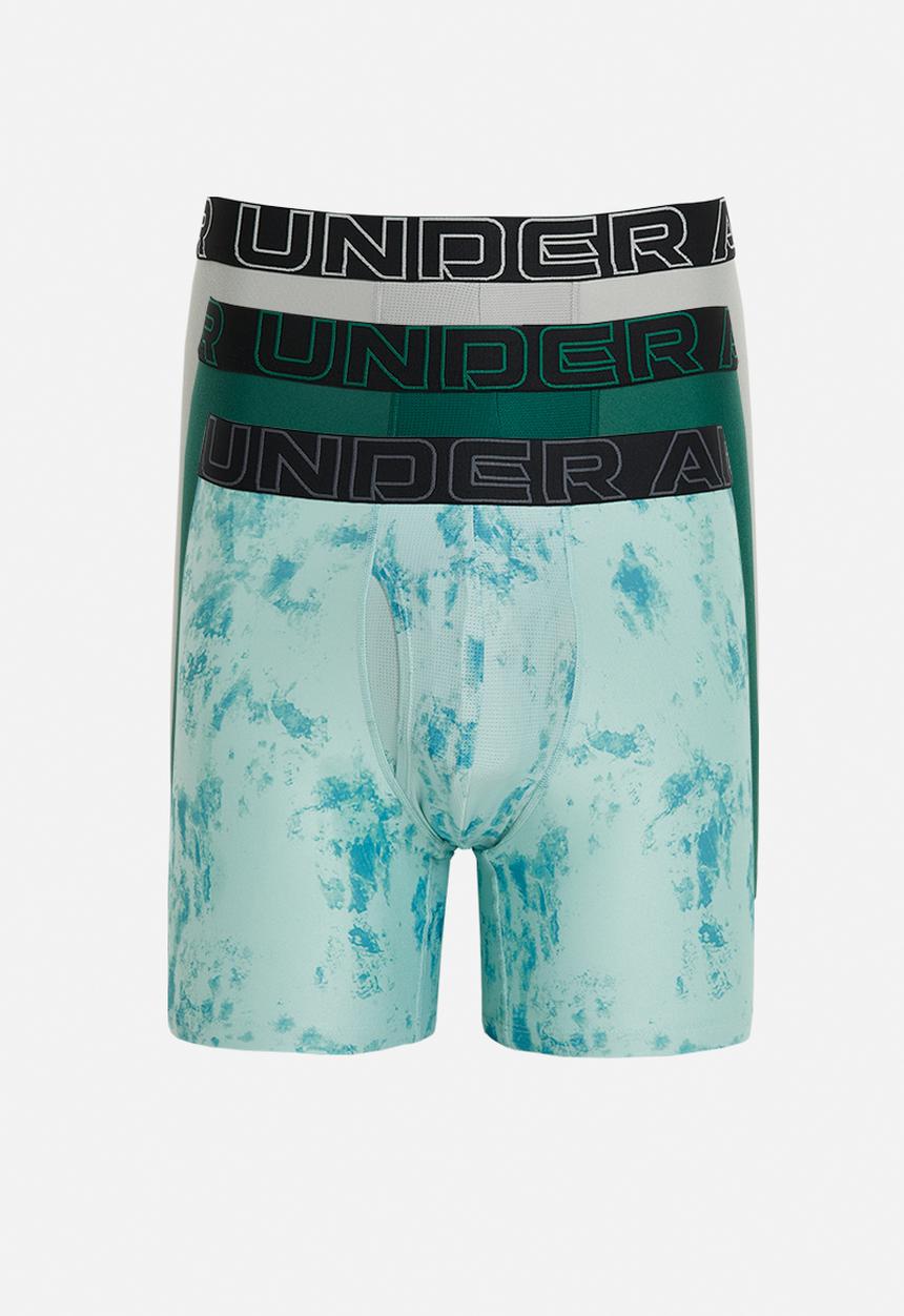 Under Armour - UA Tech™ 6inch Boxerjock - Multi Blue / Rack Green / Titanium