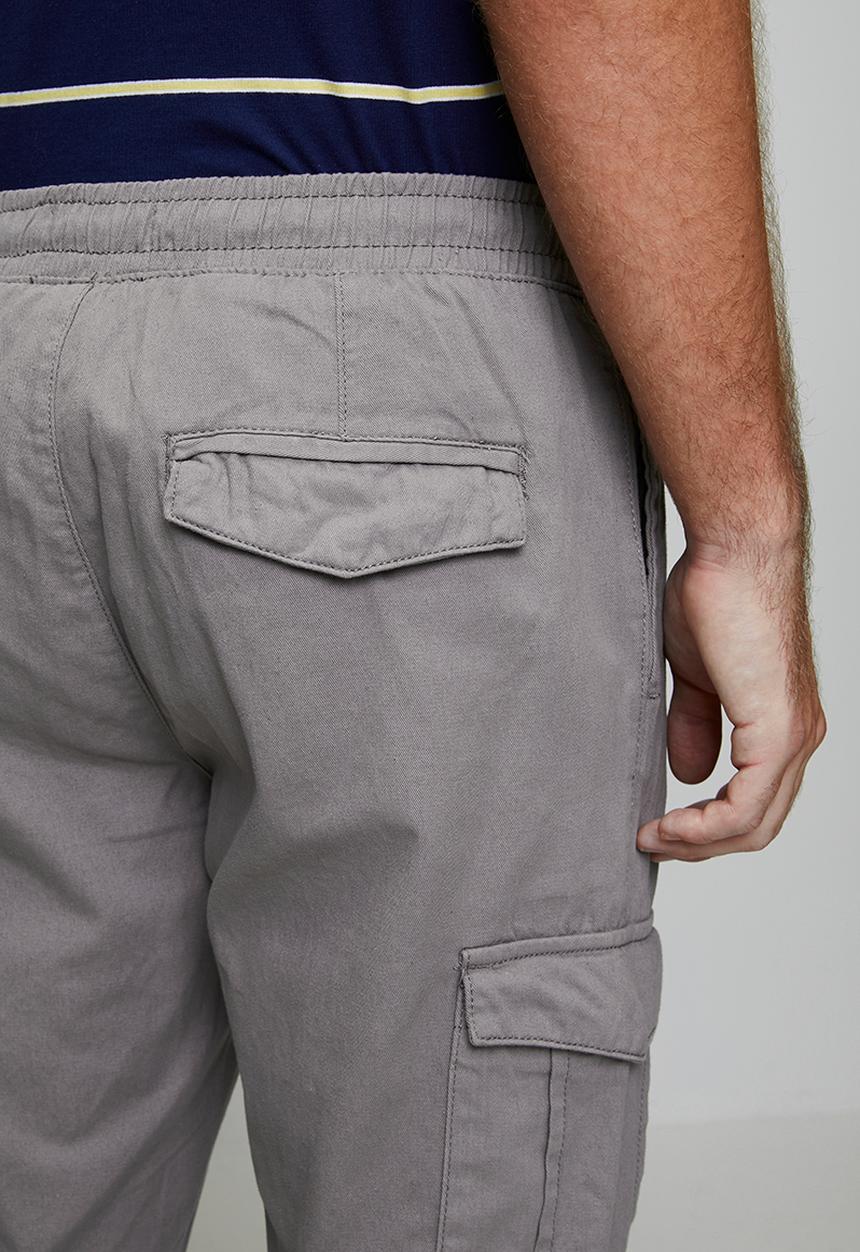 Brave Soul - Cotton Twill Cuff Pant - Mid Grey