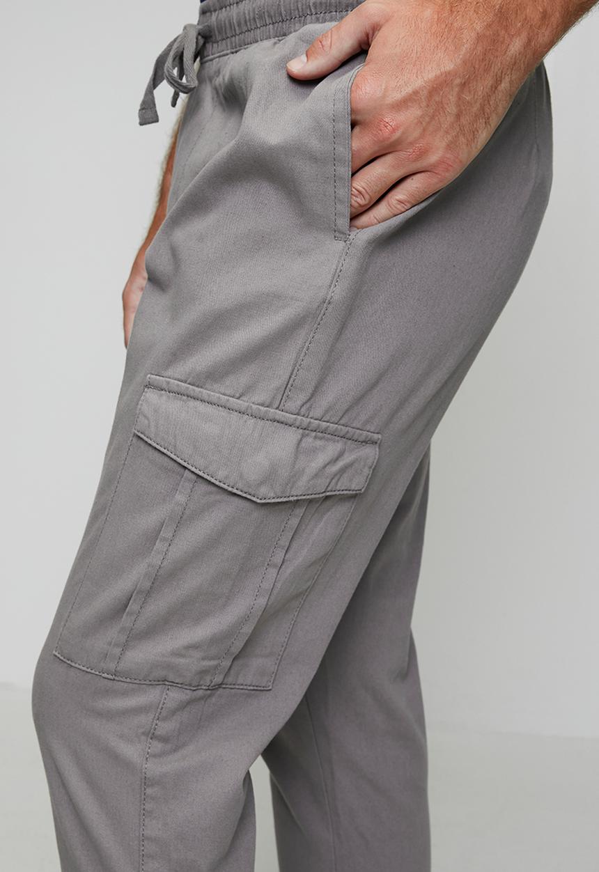 Brave Soul - Cotton Twill Cuff Pant - Mid Grey