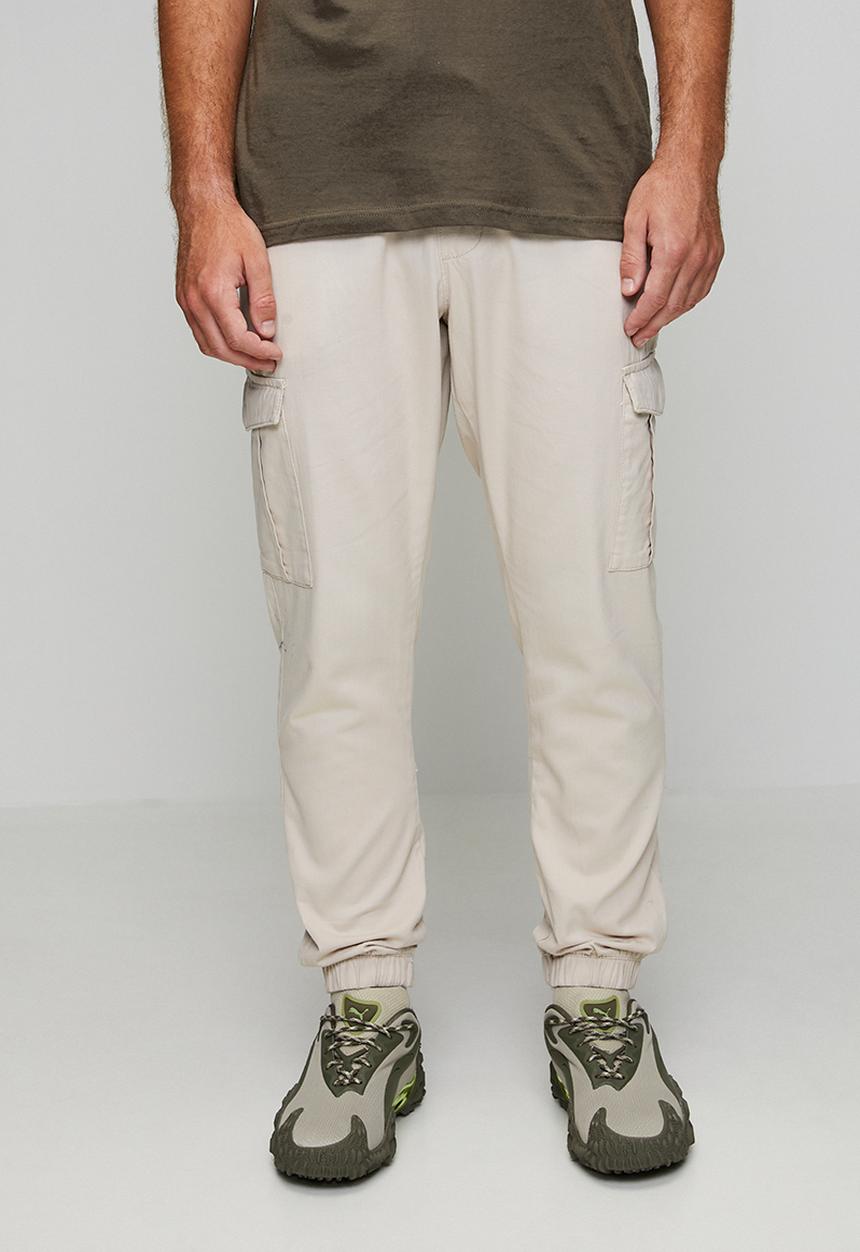 Brave Soul - Cotton Twill Cuff Pant - Stone