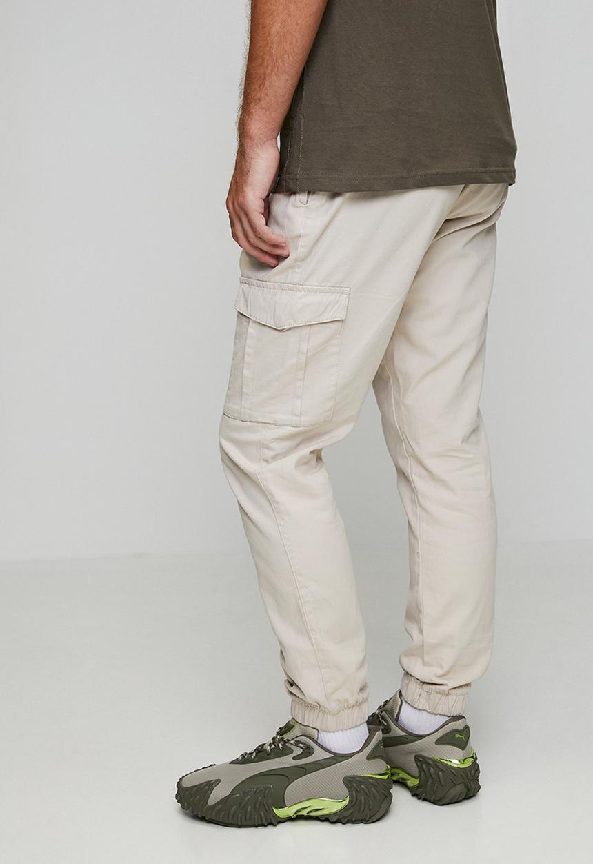 Brave Soul - Cotton Twill Cuff Pant - Stone