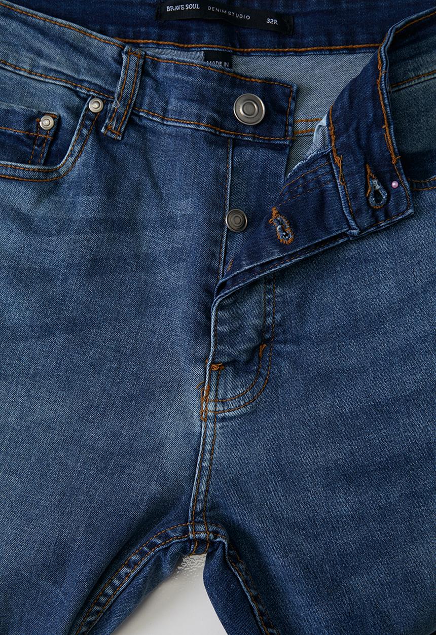 Brave Soul - Denim Skinny Fit Jean - Light Blue Long Length
