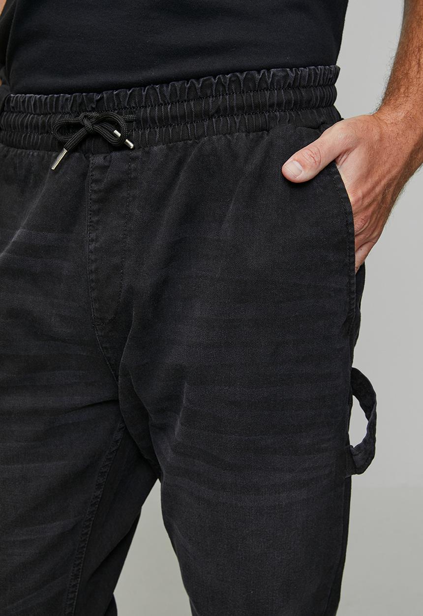 Brave Soul - Cuffed Carpenter Denim Jean - Charcoal Regular Length