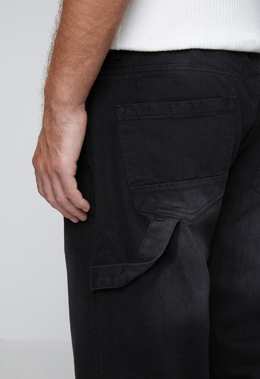 Brave Soul - Carpenter Loose Fit Denim Jean - Charcoal Long Length