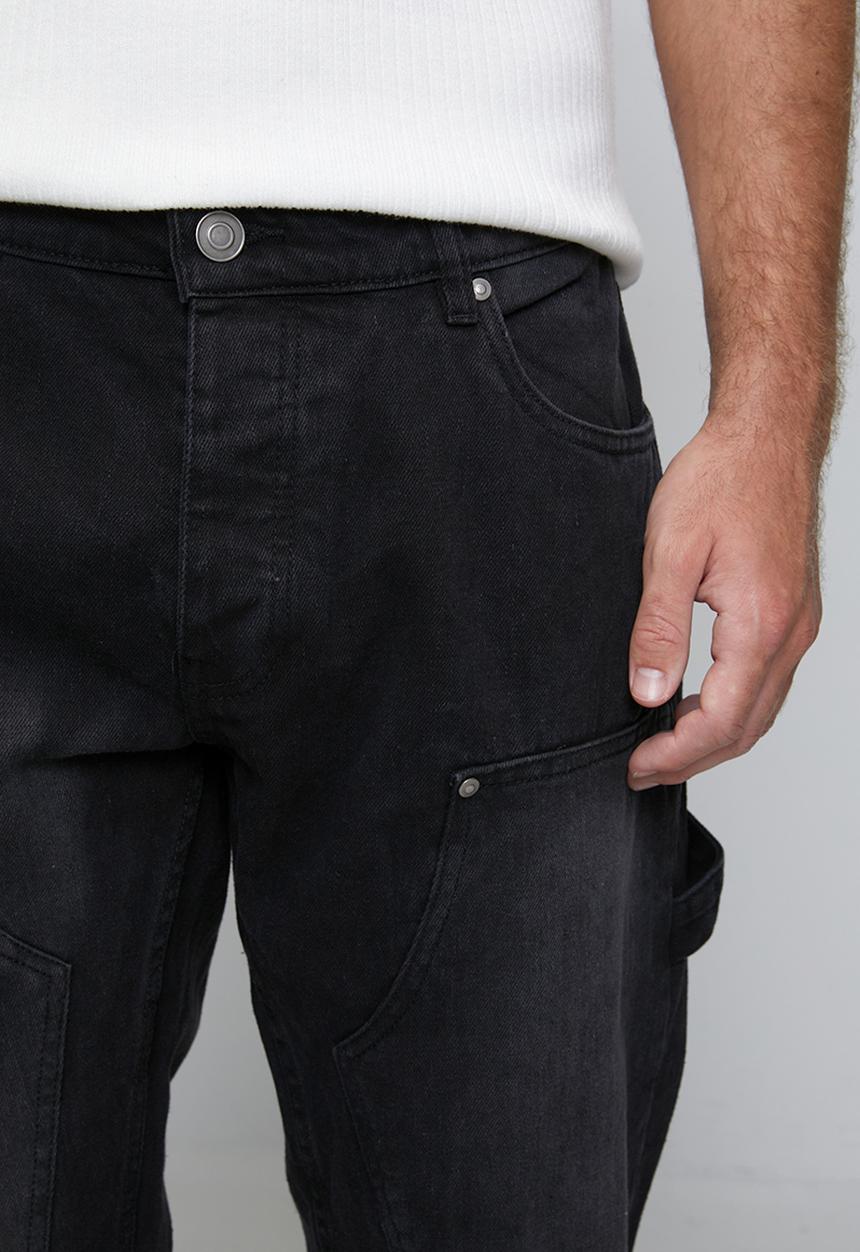 Brave Soul - Carpenter Loose Fit Denim Jean - Charcoal Regular Length