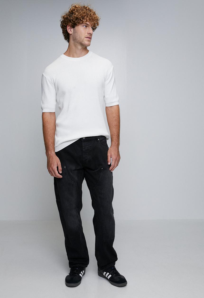 Brave Soul - Carpenter Loose Fit Denim Jean - Charcoal Regular Length