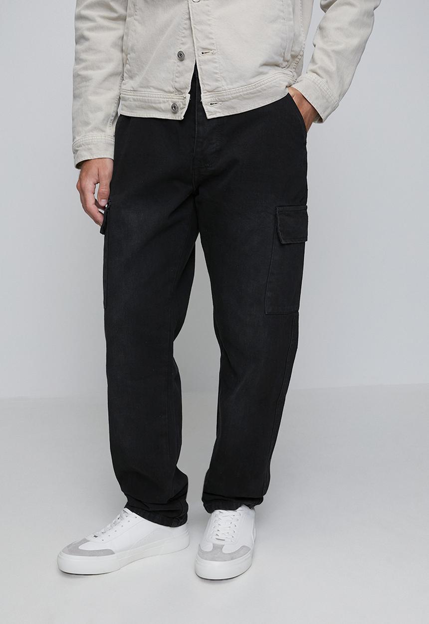 Brave Soul - Wide Leg Denim Jean - Black Wash Long Length