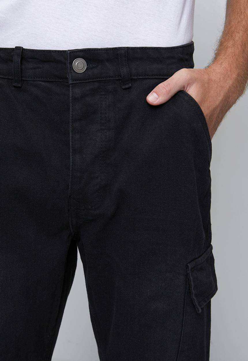 Brave Soul - Wide Leg Denim Jean - Black Wash Long Length