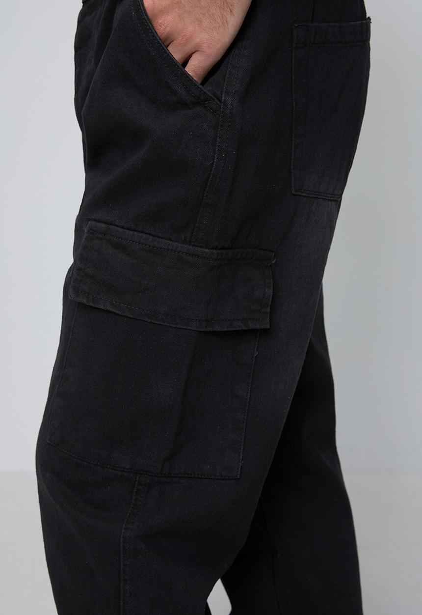 Brave Soul - Wide Leg Denim Jean - Black Wash Long Length