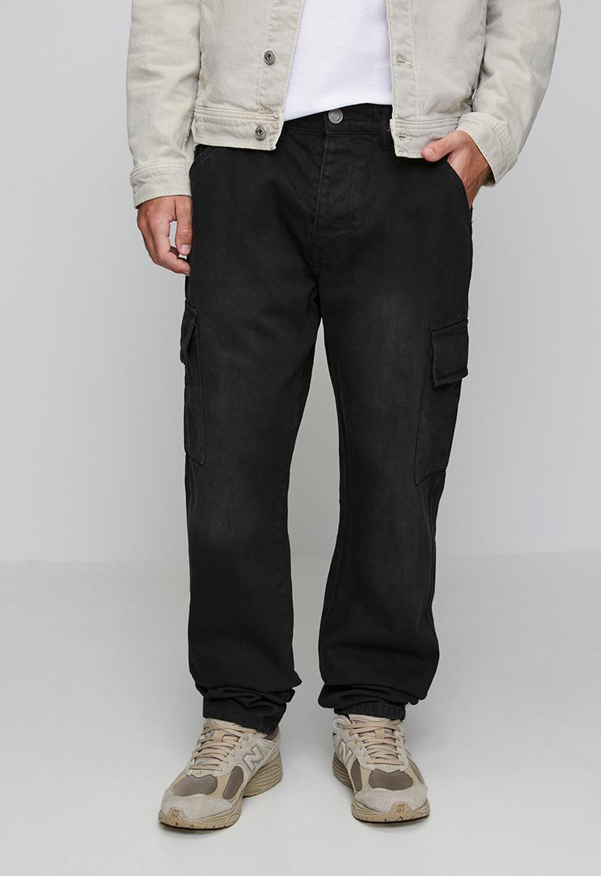 Brave Soul - Wide Leg Denim Jean - Black Wash Regular Length