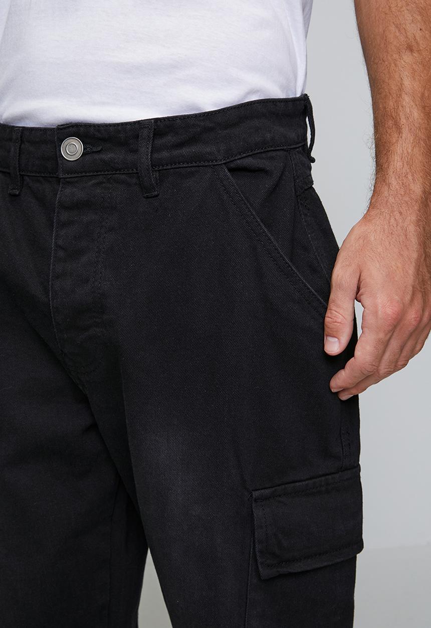 Brave Soul - Wide Leg Denim Jean - Black Wash Regular Length