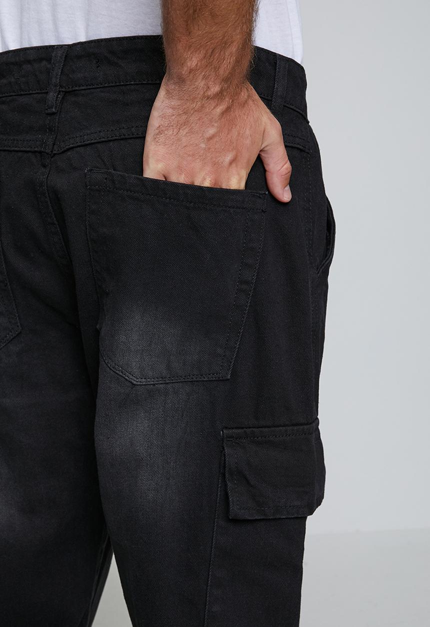 Brave Soul - Wide Leg Denim Jean - Black Wash Regular Length