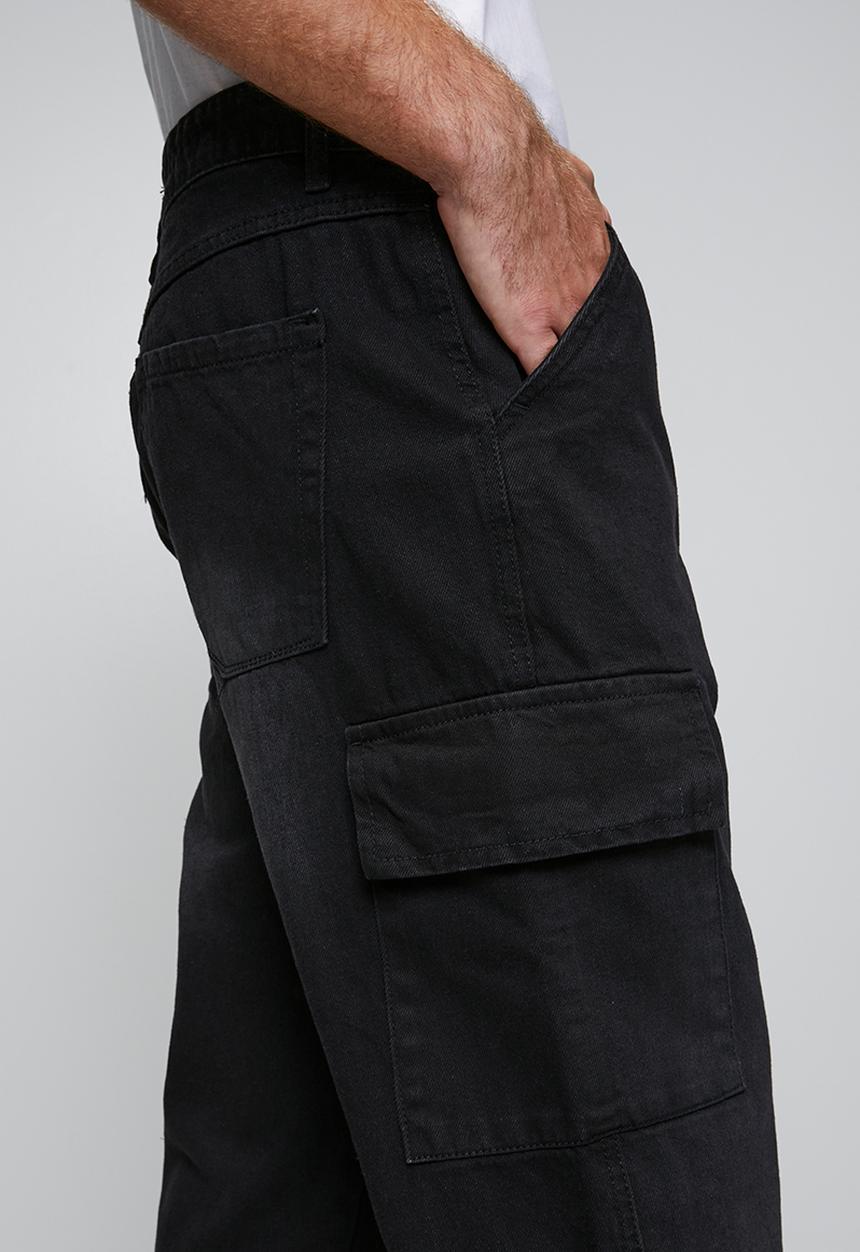 Brave Soul - Wide Leg Denim Jean - Black Wash Regular Length