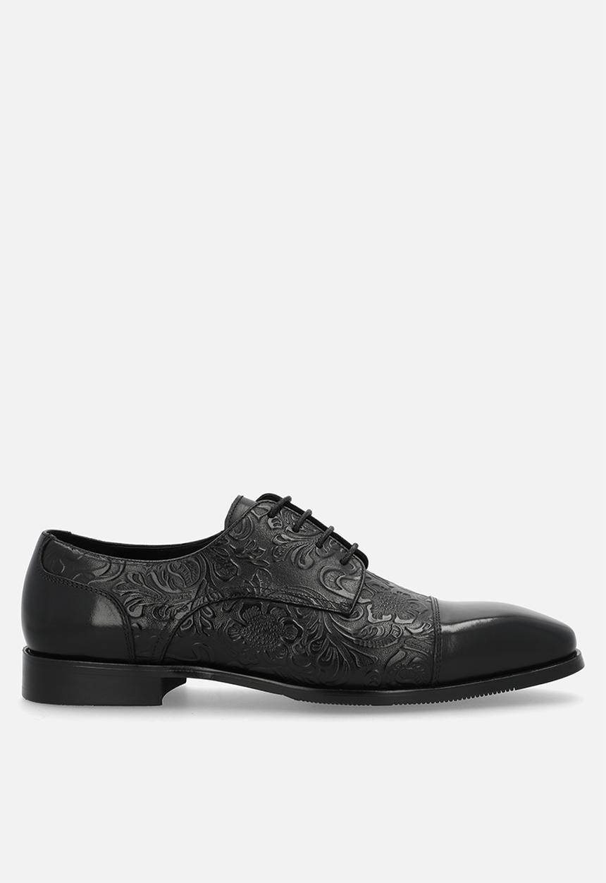 Fabino - Textured Toe Cap  Derby - Black