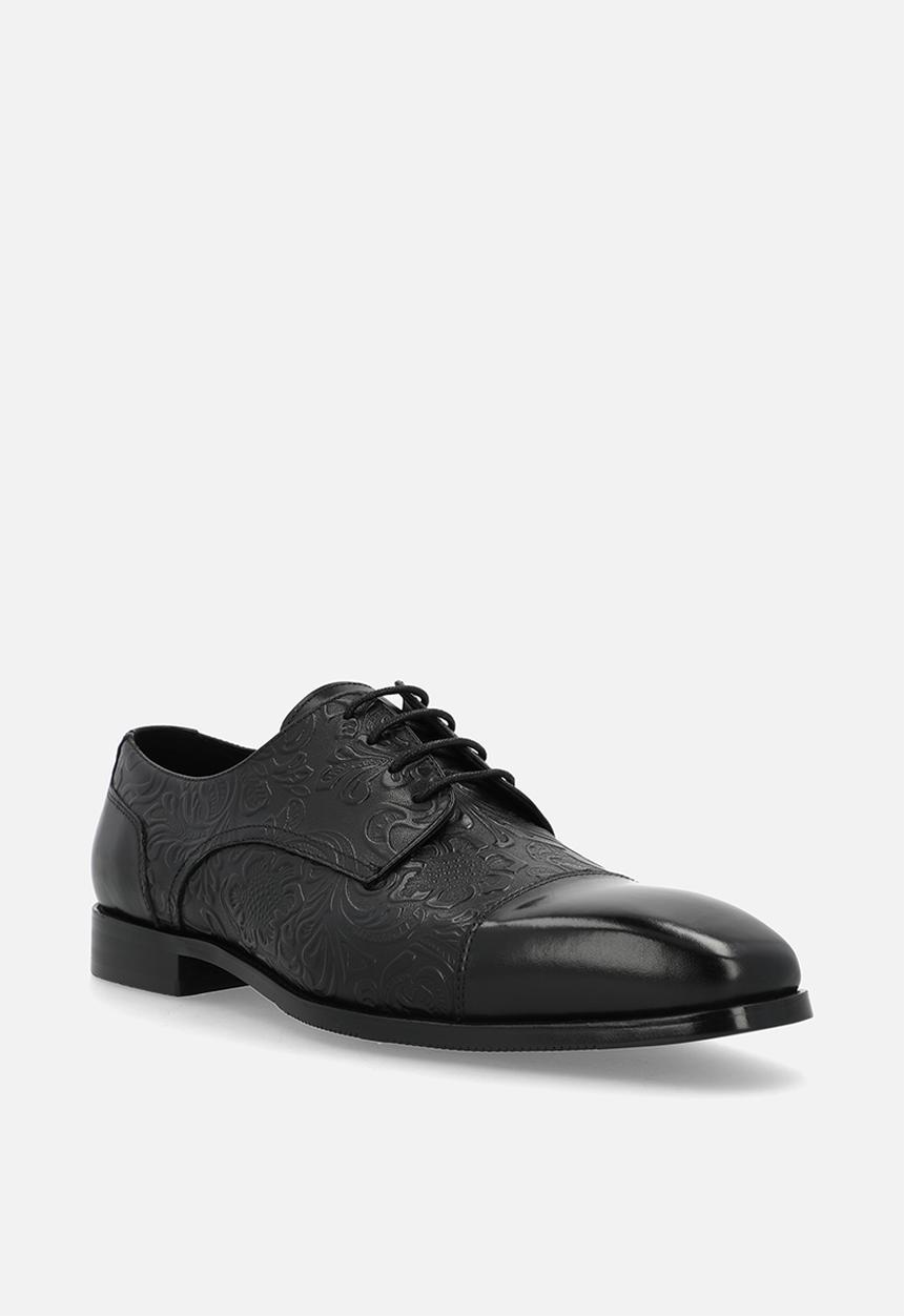 Fabino - Textured Toe Cap  Derby - Black