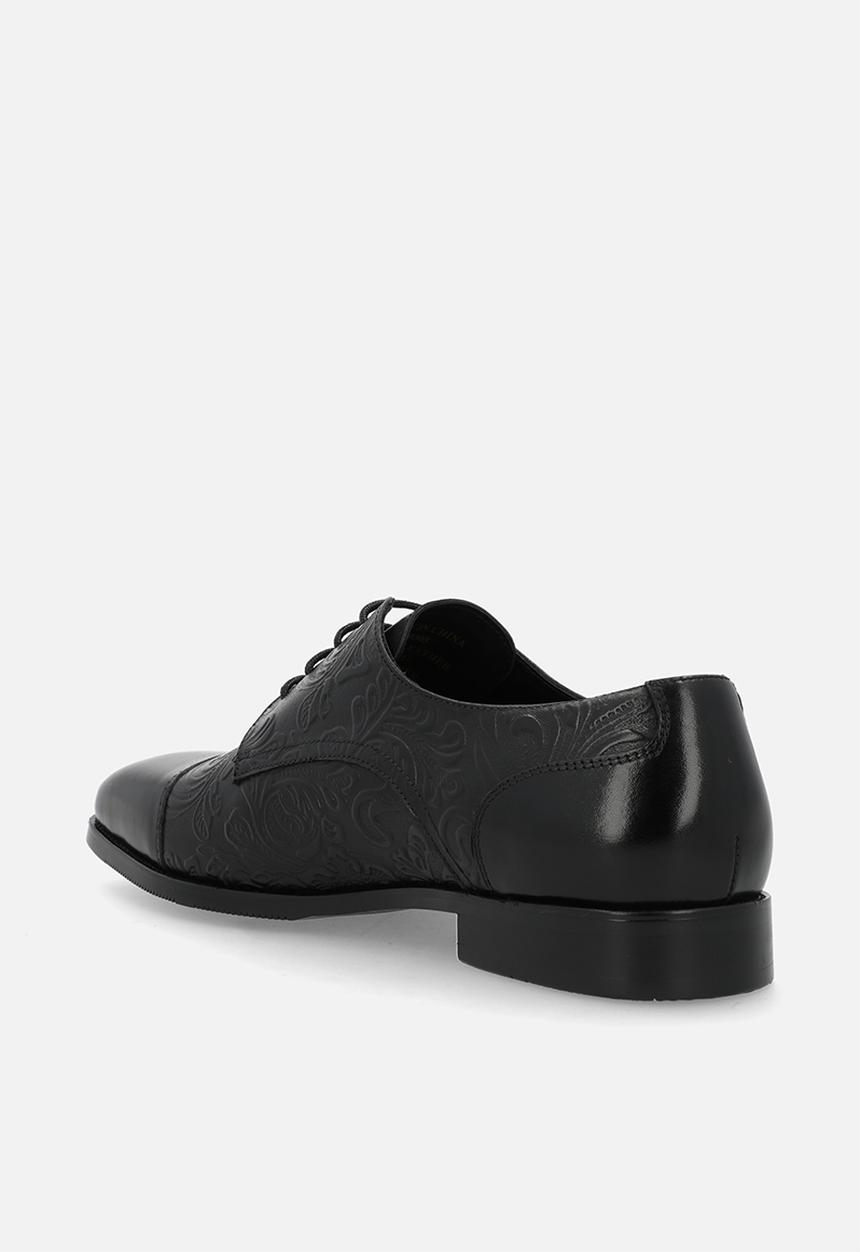 Fabino - Textured Toe Cap  Derby - Black