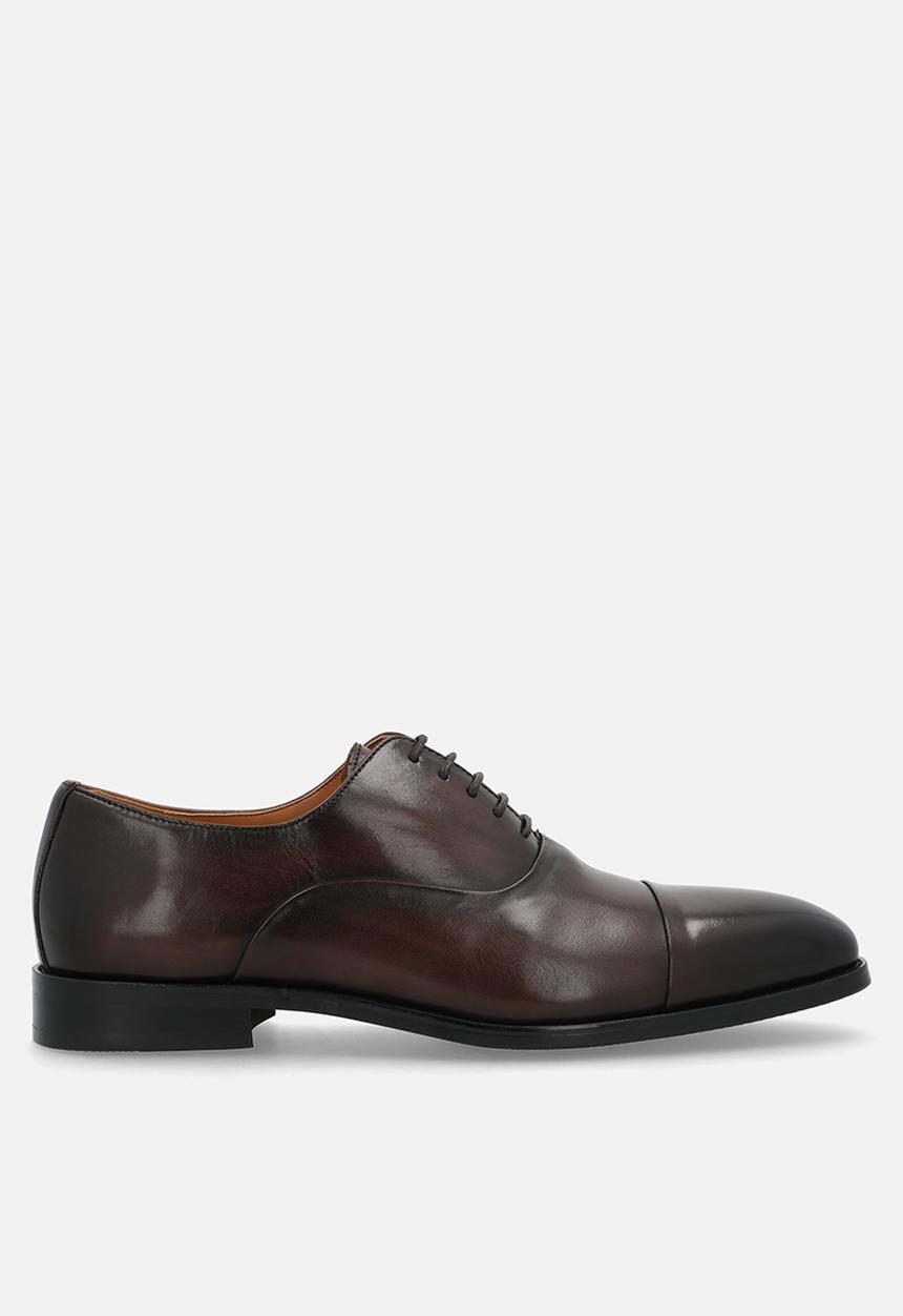 Fabino - High Shine Toe Cap Oxford - Brown