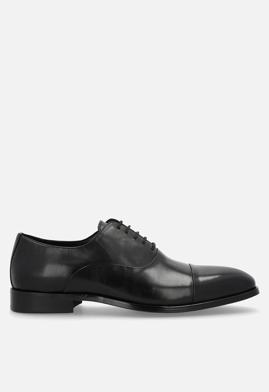 Fabino - High Shine Toe Cap Oxford - Black