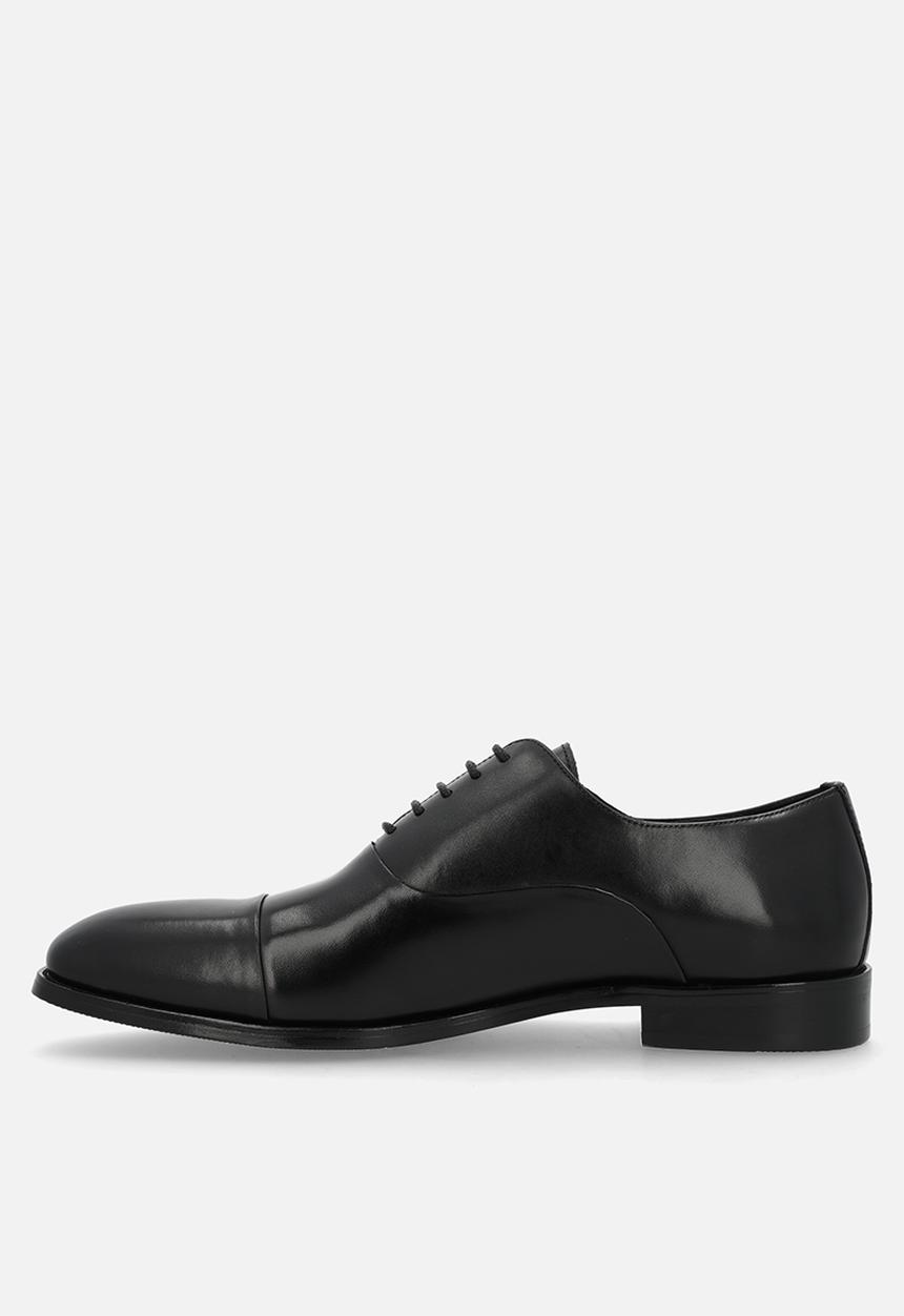Fabino - High Shine Toe Cap Oxford - Black