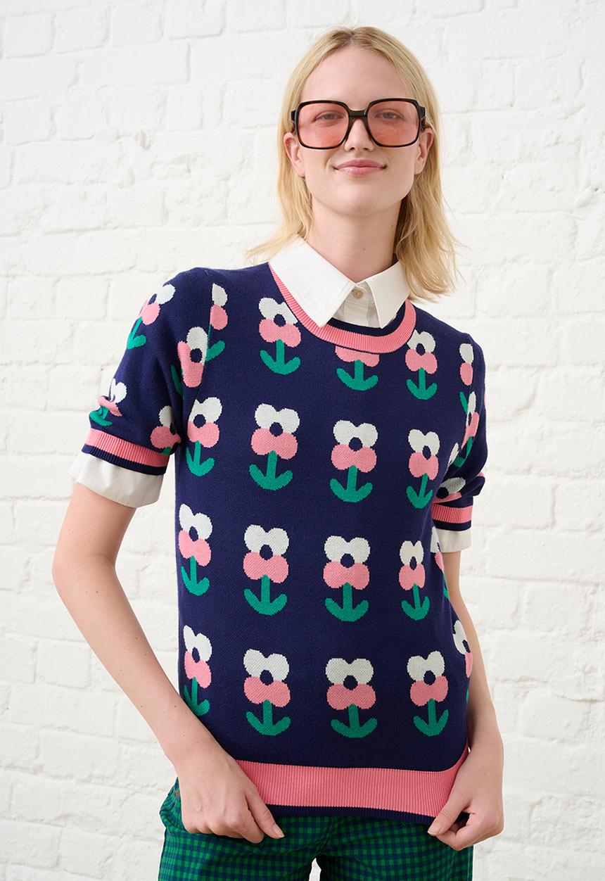 Me&B - Knitwear Top in Tulip Novelty - Purple
