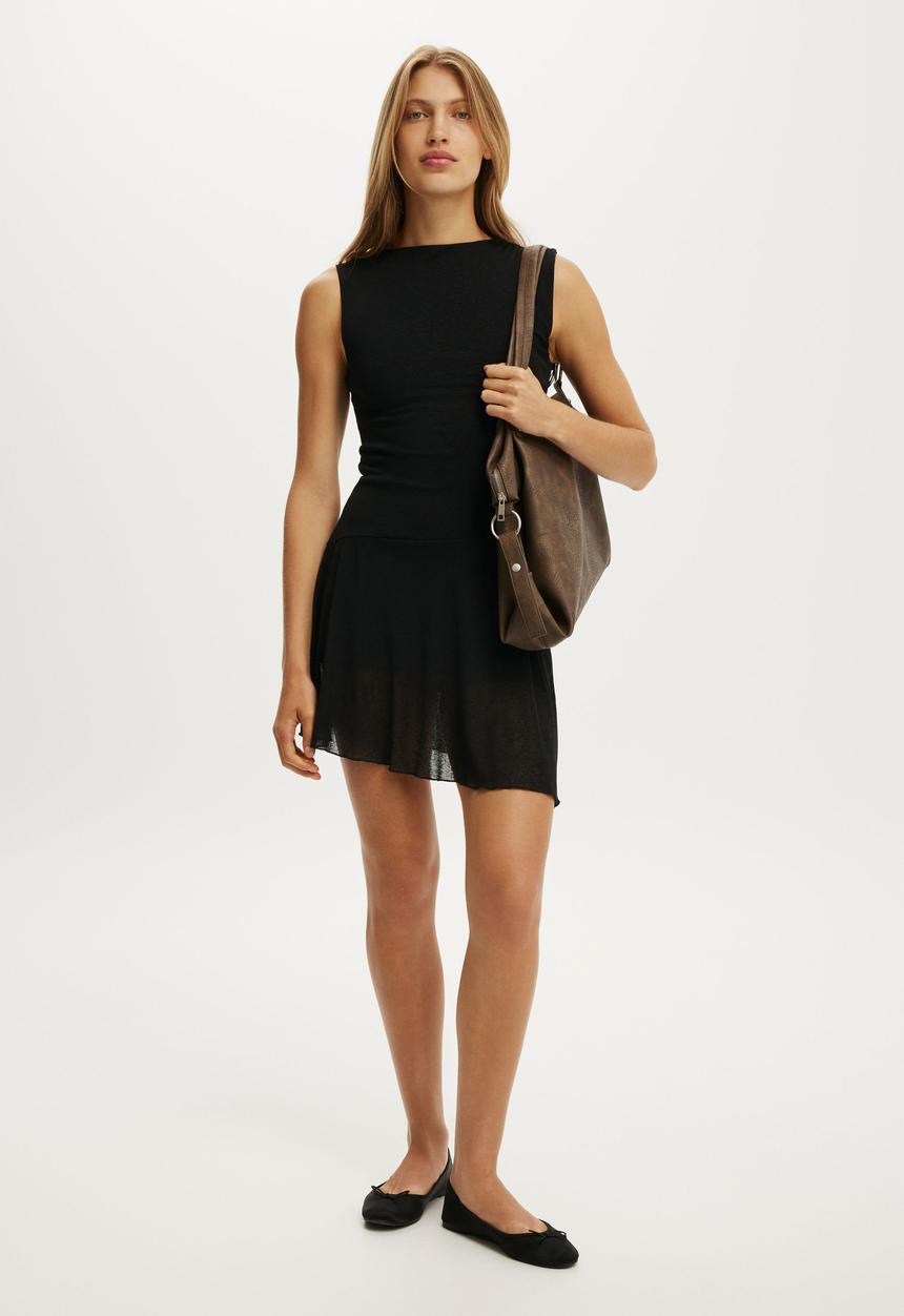 Cotton On - Molly mesh mini dress - black