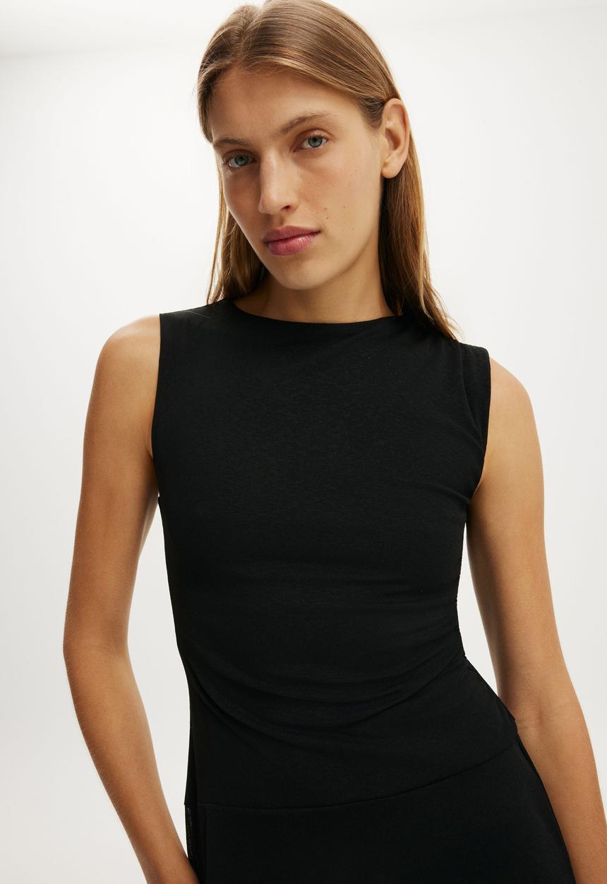 Molly mesh mini dress - black