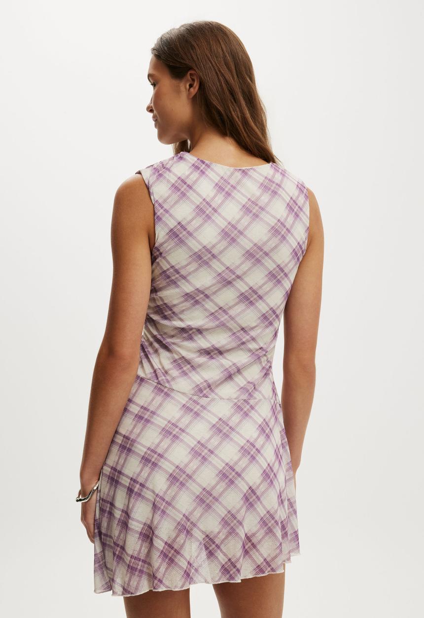 Cotton On - Molly mesh mini dress - mila asym digital violet