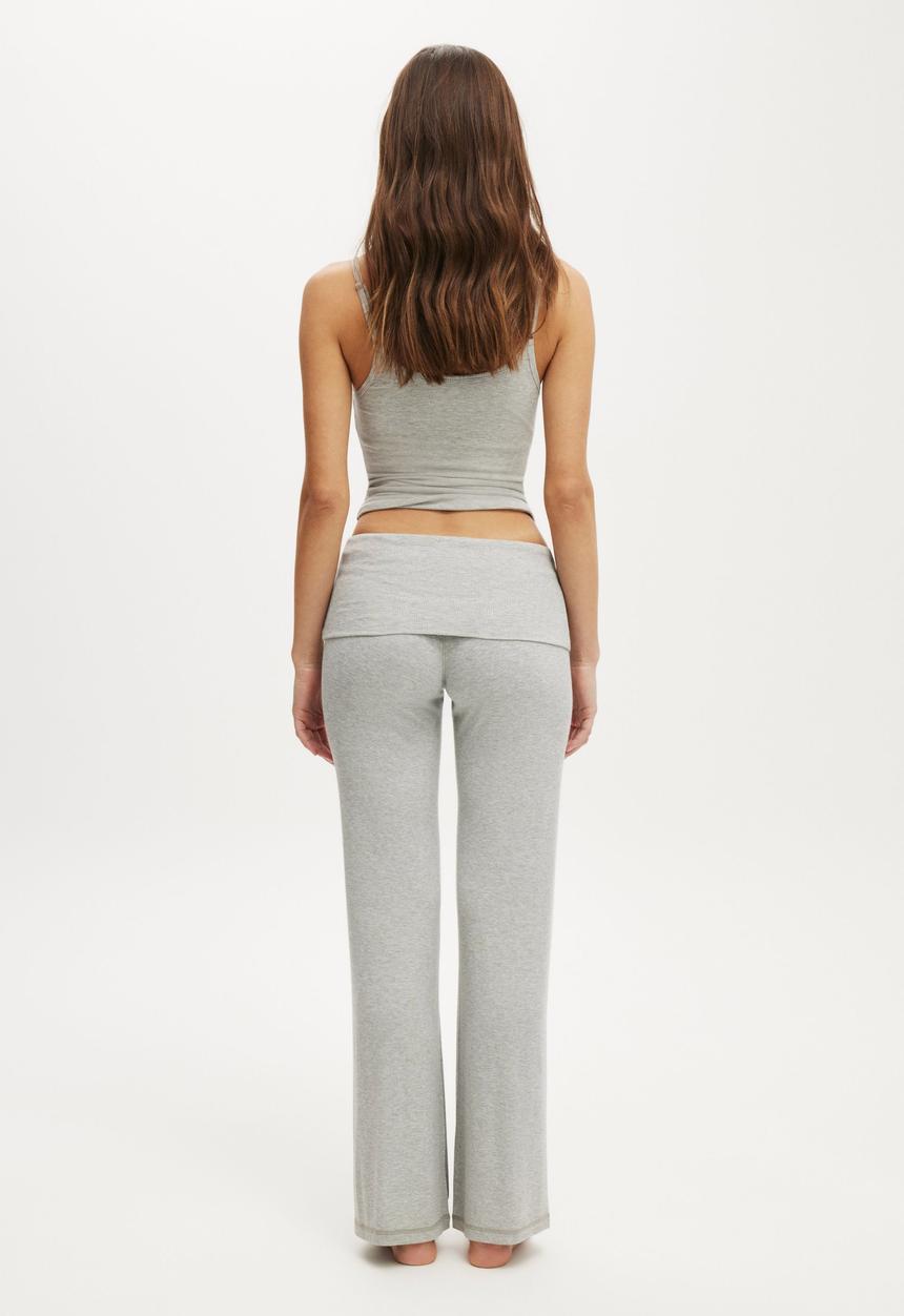Cotton On - Sleep recovery roll waist pant - light grey marle