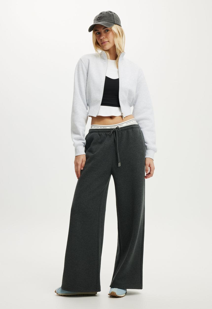 Cotton On - Plush Fitted Zip Through - Cloudy Grey Marle
