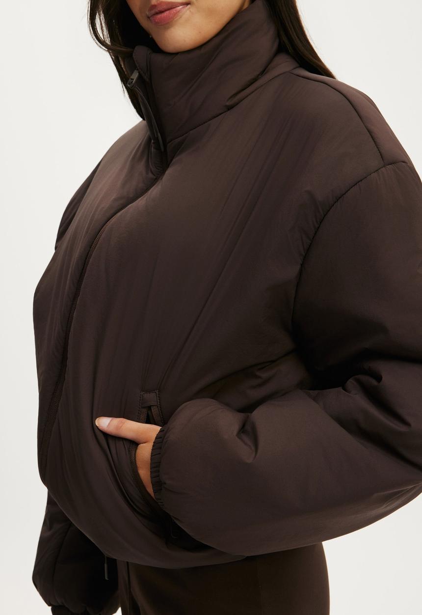 Cotton On - Ultra Light Padded Bomber Jacket - French Roast
