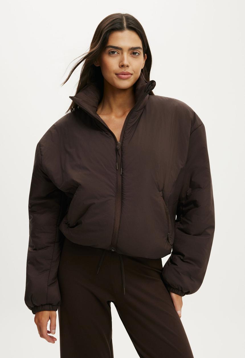 Cotton On - Ultra Light Padded Bomber Jacket - French Roast