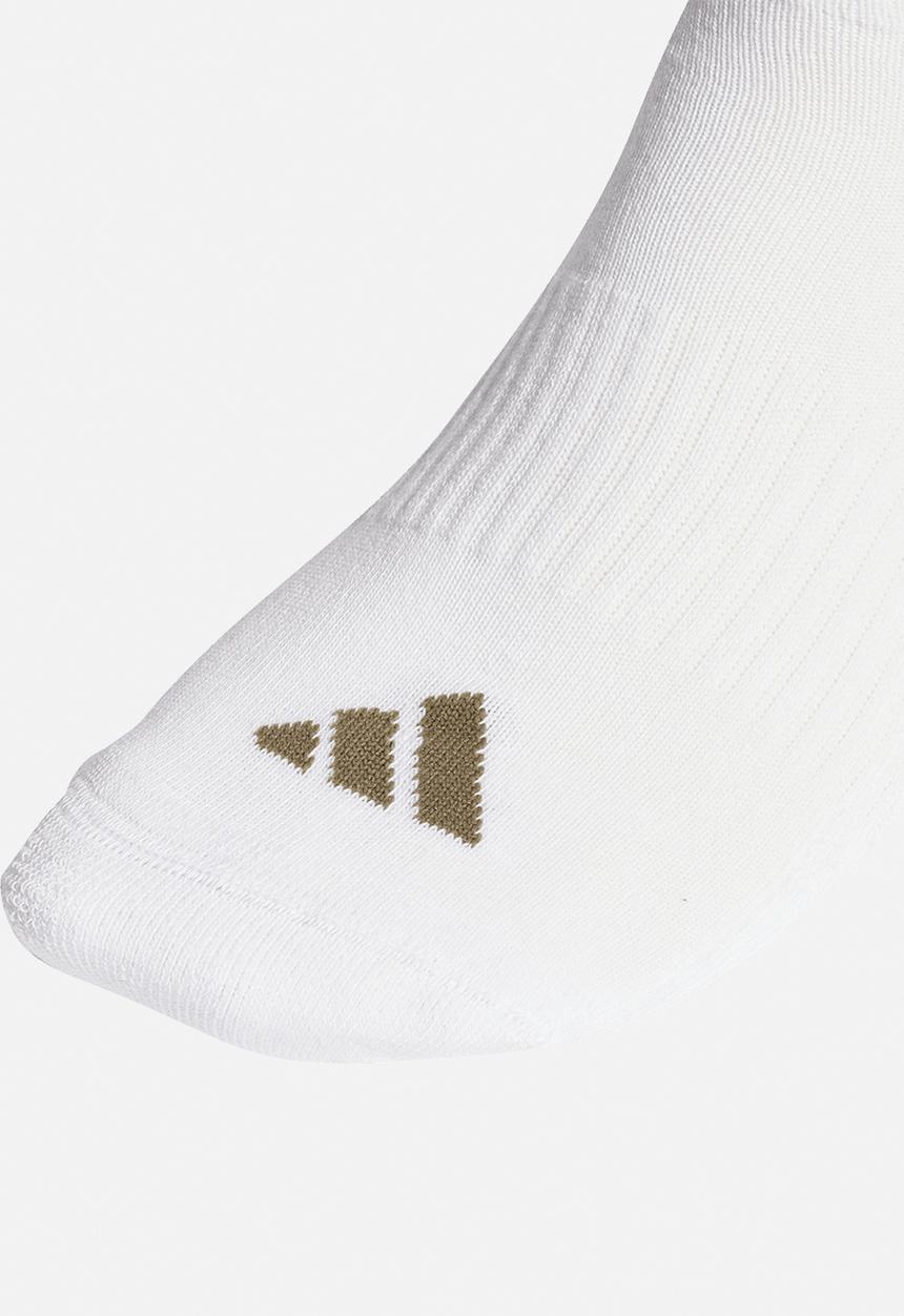 adidas Performance - Ess 3 Stripes Cushioned Crew Sock 3pk- white/wonder alum/olive 