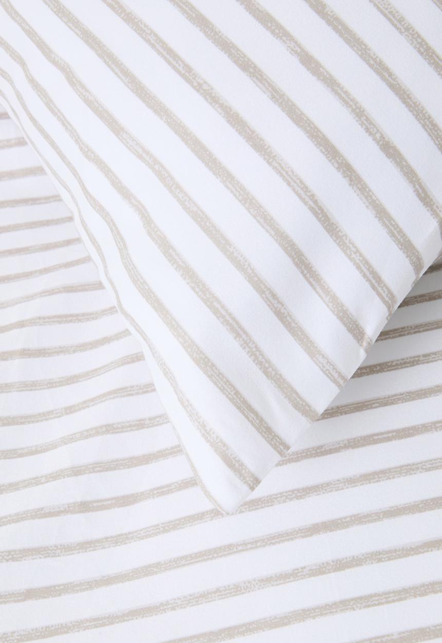 Sixth Floor - Painterly Stripe Super Soft Duvet Cover & Sheet Set - natural