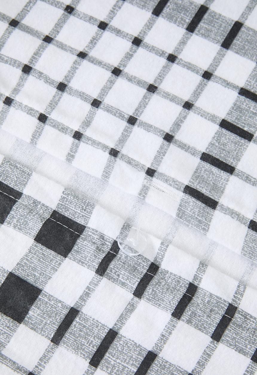 Sixth Floor - Cotton Blend Winter Check Duvet Set - White