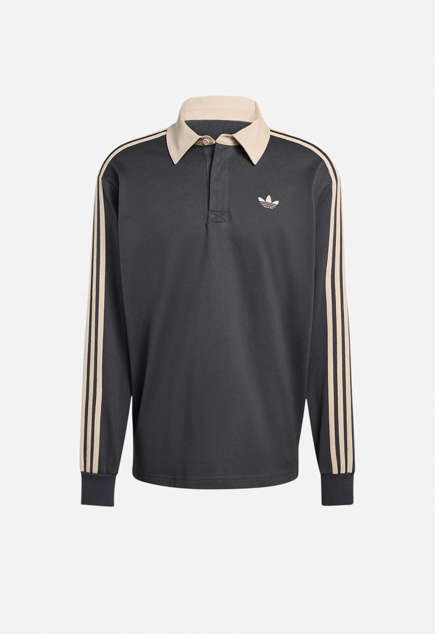 adidas Originals - 3-Strioes Rugby L/S Polo - Grey/Linen
