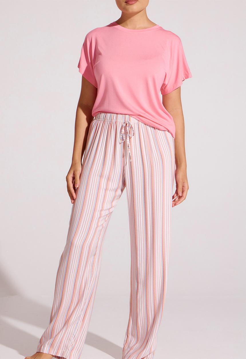 Jockey - Sundower viscose pant - pink stripe