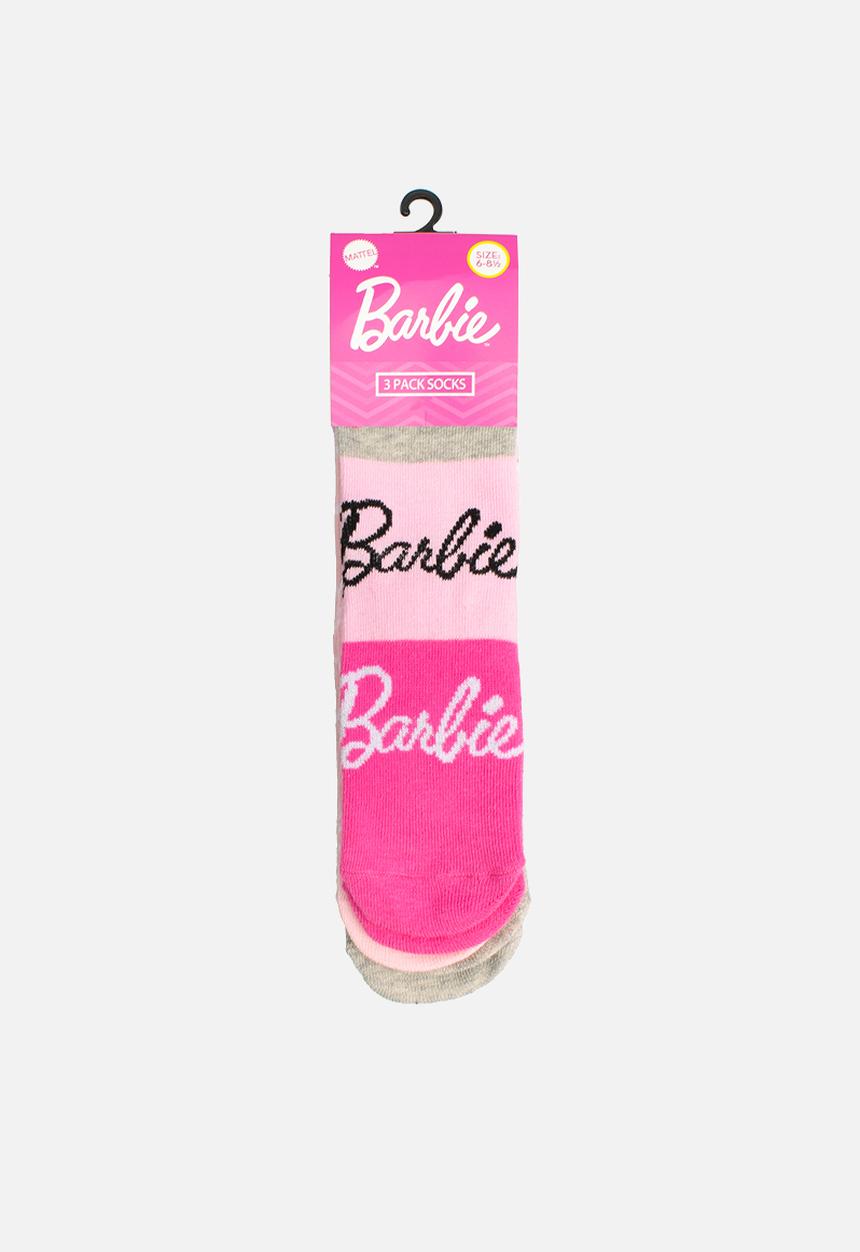 Character Group - Barbie 3 Pack Anklet Socks - Pink