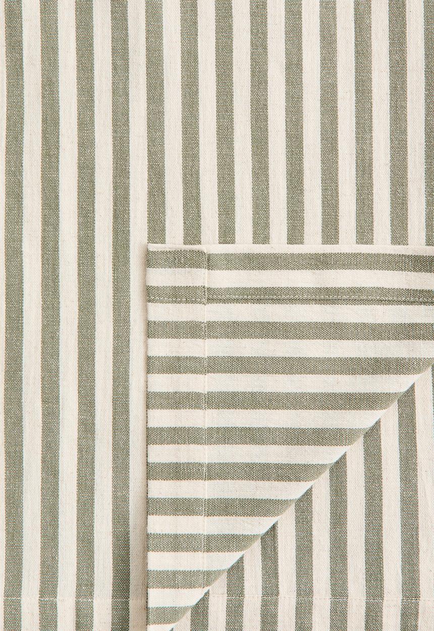H&M - Cotton-blend tablecloth - dusty green/striped