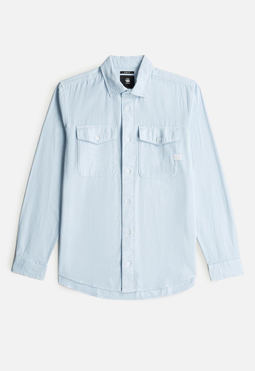 G-STAR - Marine Slim Shirt L\S - Lt Wave Gd