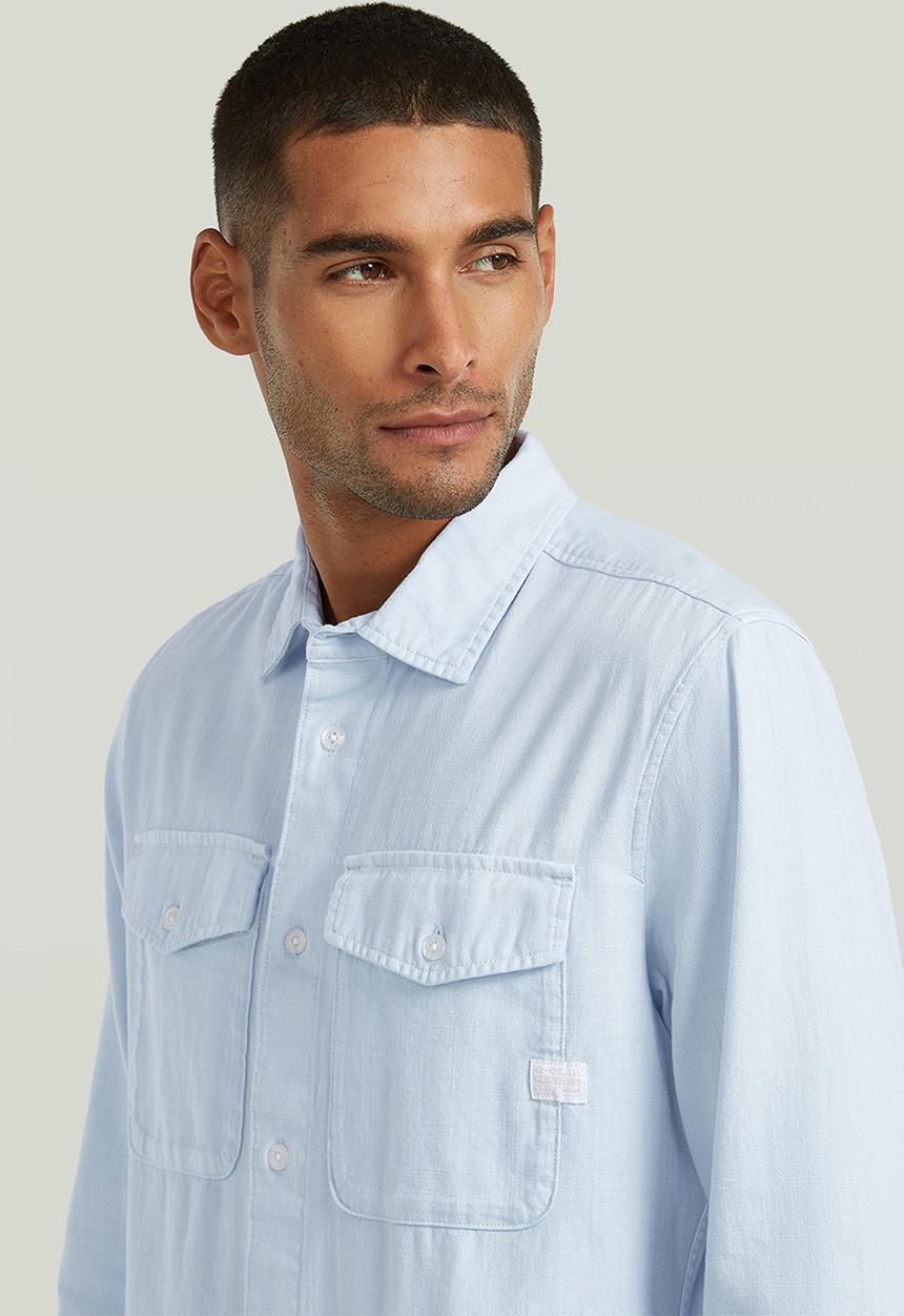 G-STAR - Marine Slim Shirt L\S - Lt Wave Gd
