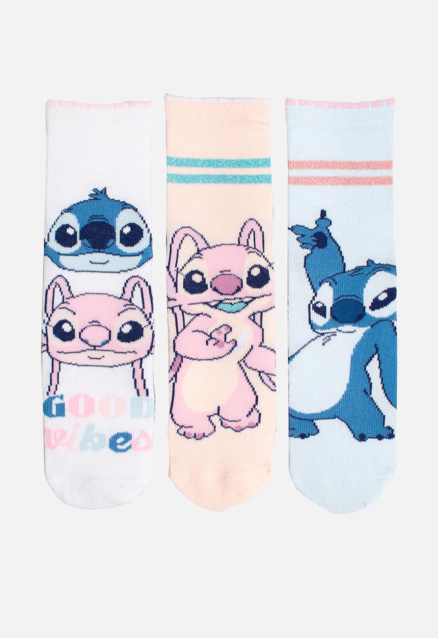 Character Group - Stitch 3 Pack Anklet Socks - Pink