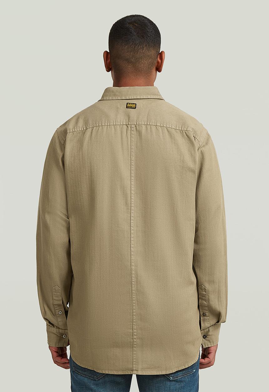G-STAR - Panelled Pkt Regular Shirt L\S - Safari Gd