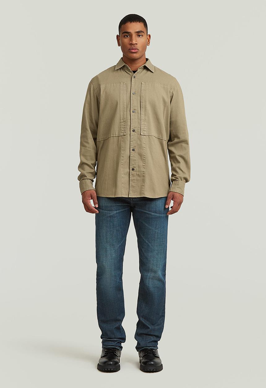 G-STAR - Panelled Pkt Regular Shirt L\S - Safari Gd