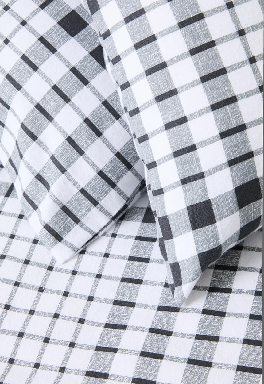 Sixth Floor - Cotton Blend Winter Check Duvet Set White
