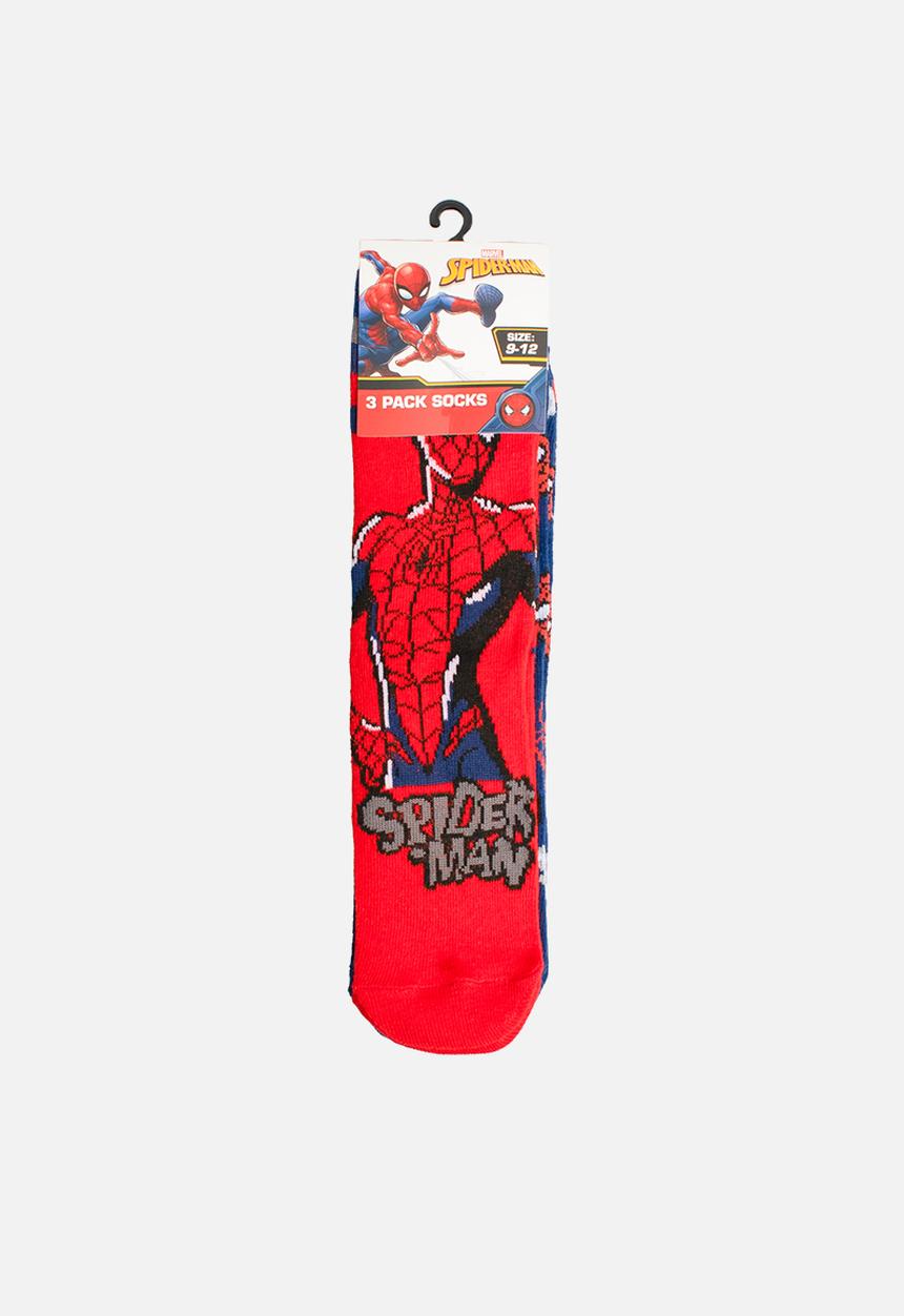 Character Group - Spiderman 3 Pack Anklet Socks - Blue & Red