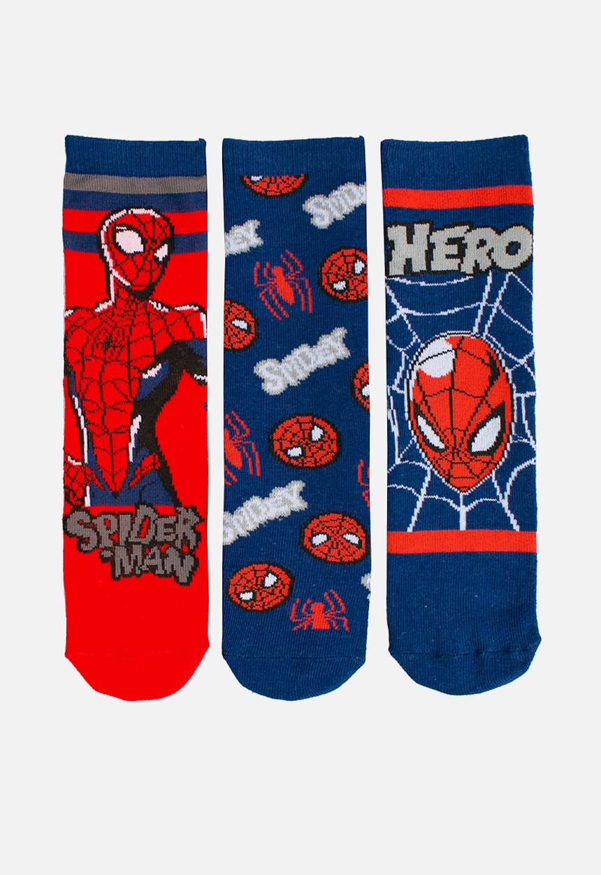 Character Group - Spiderman 3 Pack Anklet Socks - Blue & Red
